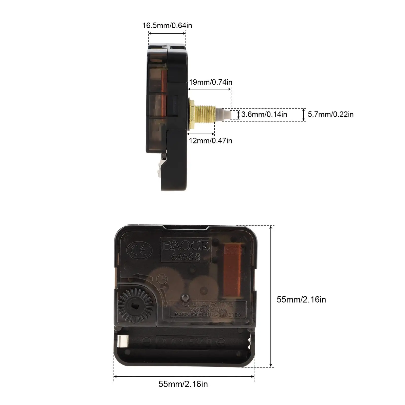 Wall Clock Mechanism Silent Quartz Movement Machine Wall Hands Silent Sweeping Second Movement with Pointer DIY Repair Tools