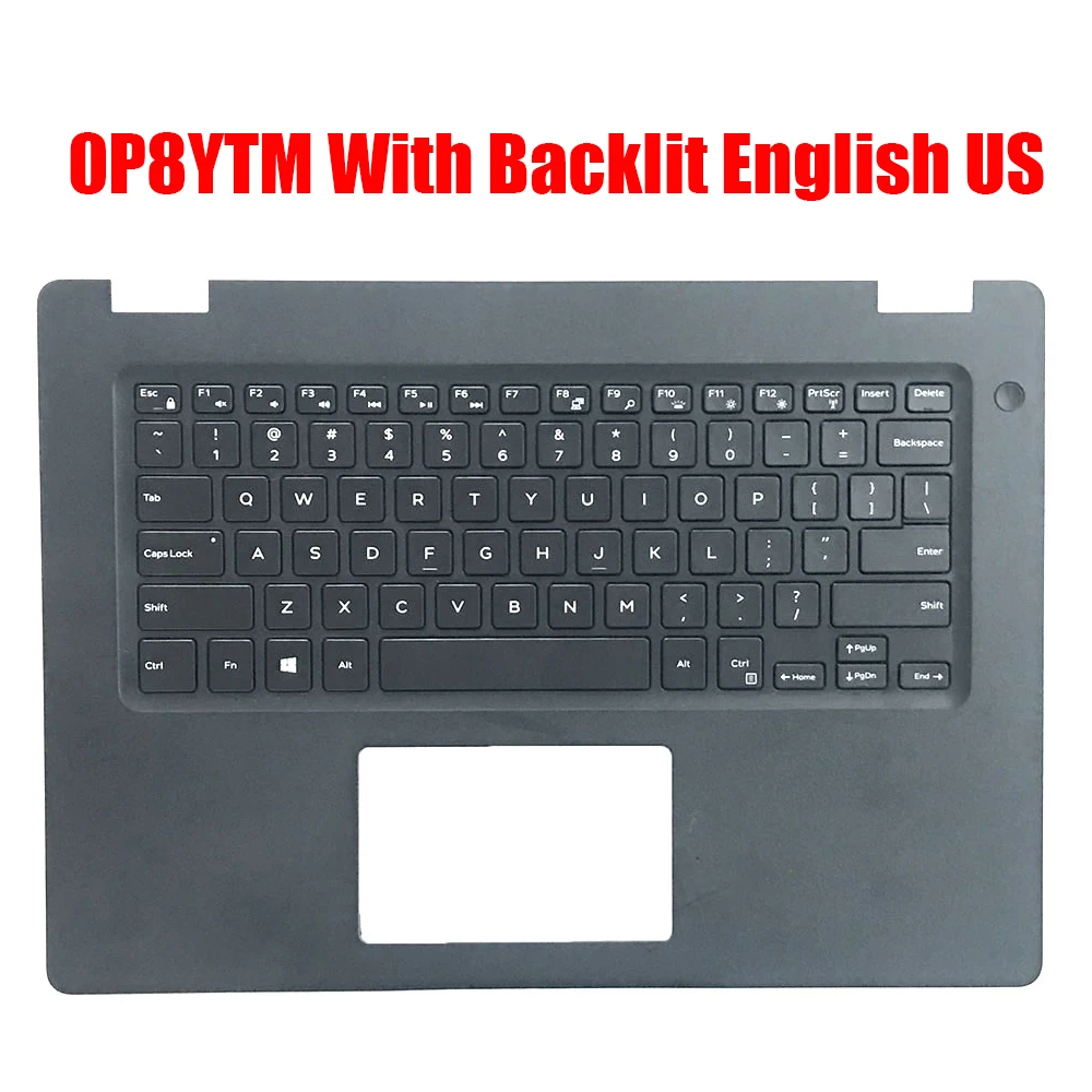 

English US Laptop Palmrest For DELL For Latitude 3490 0P8YTM P8YTM 073TX6 73TX6 04WDVP 4WDVP With Backlit Keyboard New