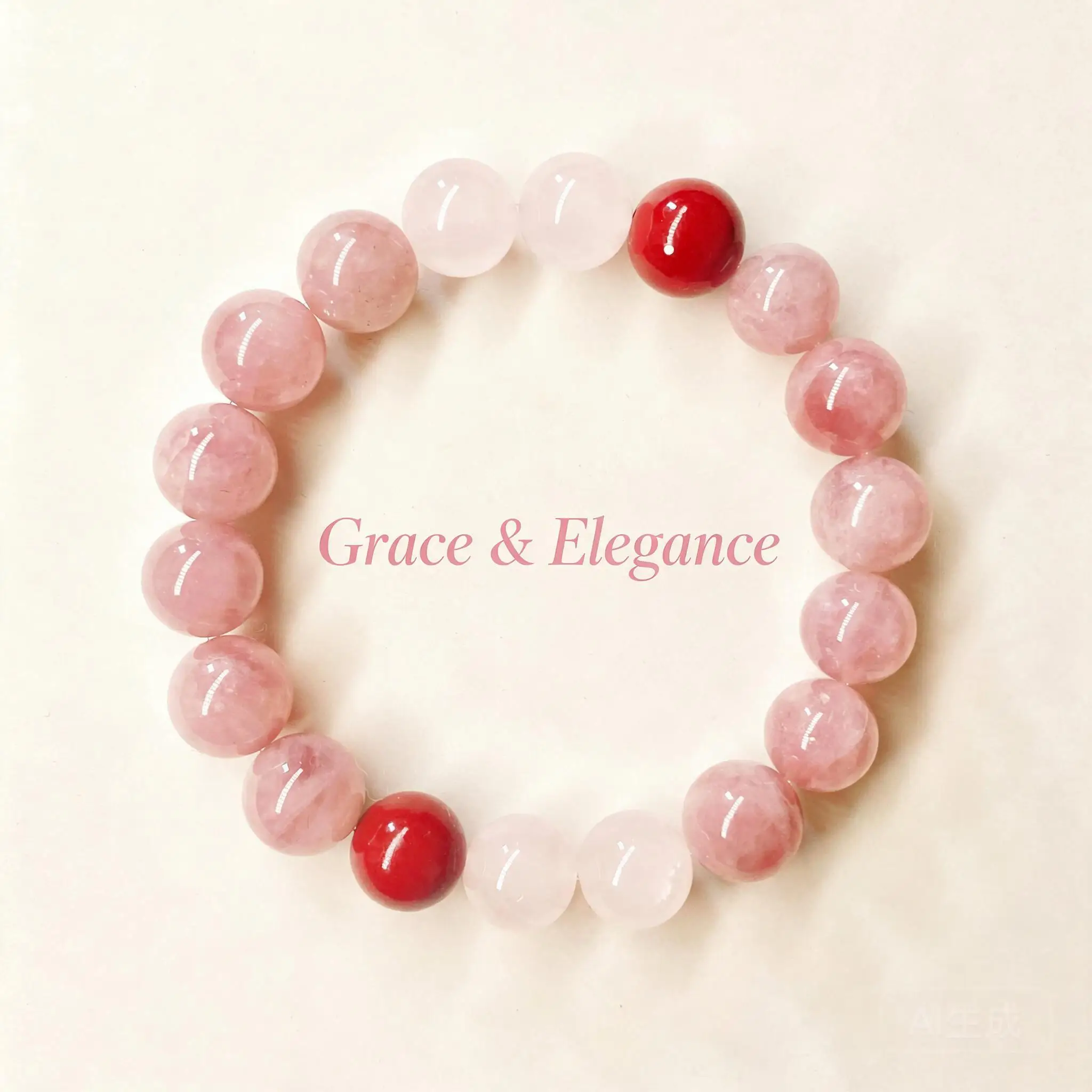 New Chinese Natural Purple Pink Madagascar Rose Quartz Cinnabar Handstring Bracelet Lucky Blessing Fortune Peach Blossom Gift