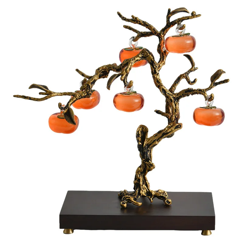 

Persimmon Ruyi living room entrance handicrafts office desktop enamel decorative ornament new home housewarming gift