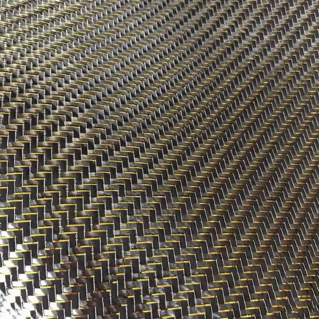 3K 200g 2x2 Twill Plain Real Carbon Fiber and Metal Wire Mixed Woven Small Size Sample Red Blue Purple and Green Wire Fabric