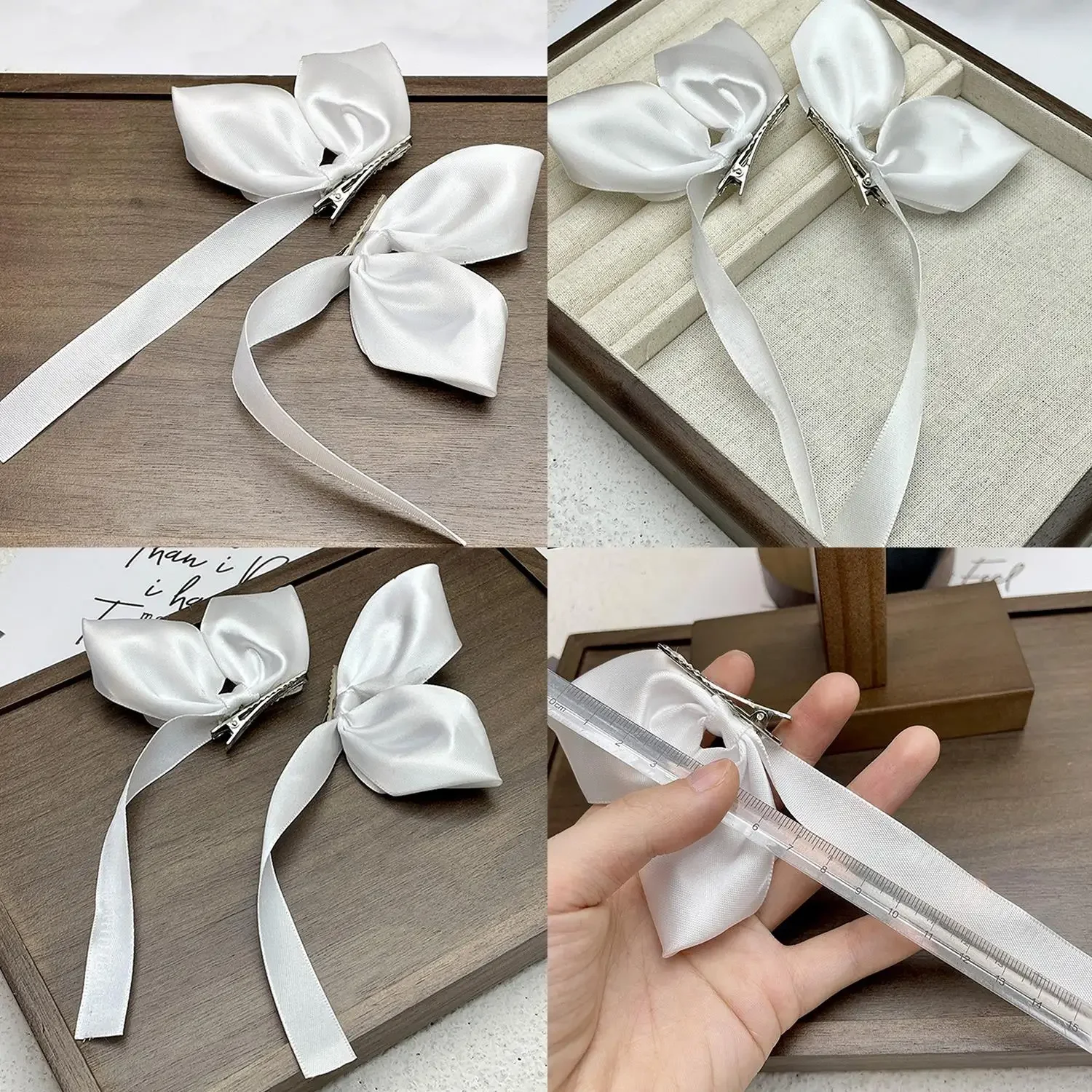 2 stücke/1 satz Süße Bögen Haar Clips Frauen Bunte Bänder Pferdeschwänzen Clip Mädchen Nette Headwear Modische Koreanische Stil haar-accessoire – Detail 2