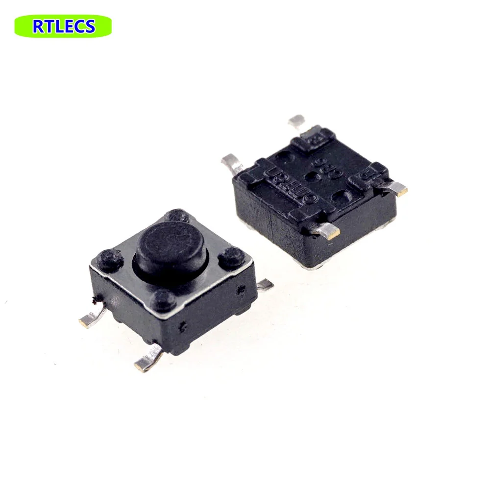 10 100 PCS 일반 폐쇄 택트 스위치 6X6X4.3 SMD 수직 촉각 푸시 버튼 스위치 힘 250g 정상 폐쇄 SMT
