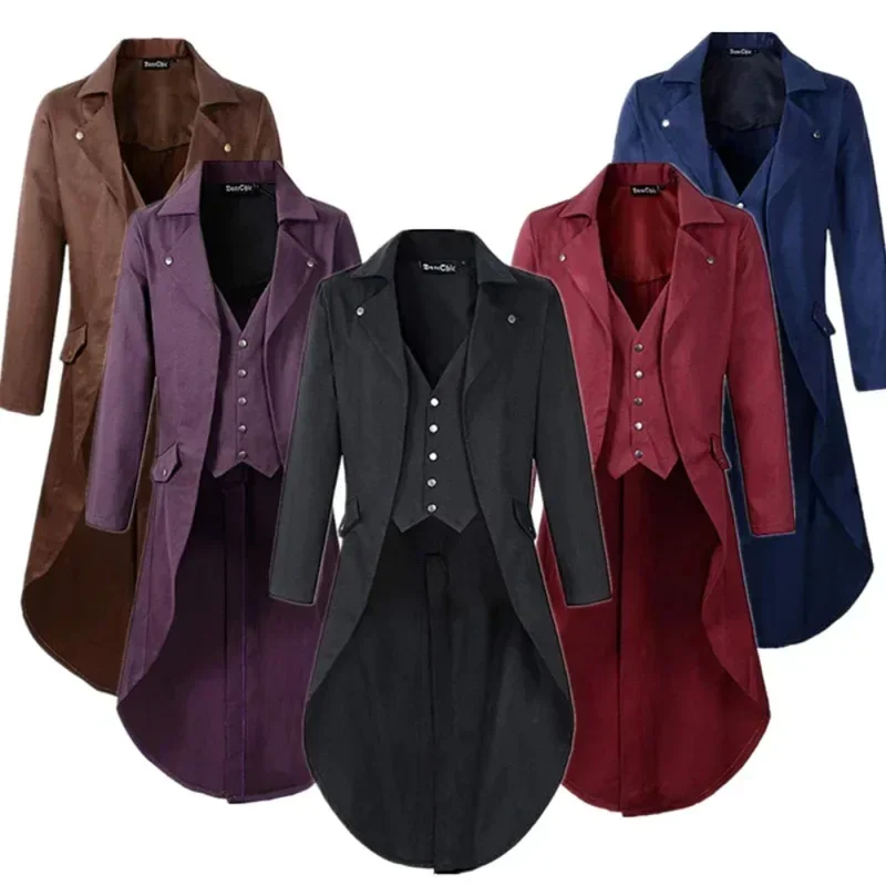 EE01 القرون الوسطى الرجعية عصر النهضة القوطية الملابس تأثيري حلي للكبار الزي هالوين كرنفال أداء الحفلات الدعاوى RIo0!