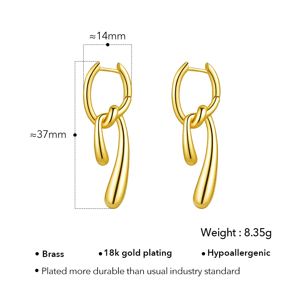 ENFASHION Aretes De Mujer Irregular Knot Earrings For Women's Brass 18K Plated Gold High Street Fashion Jewelry Gift E251792