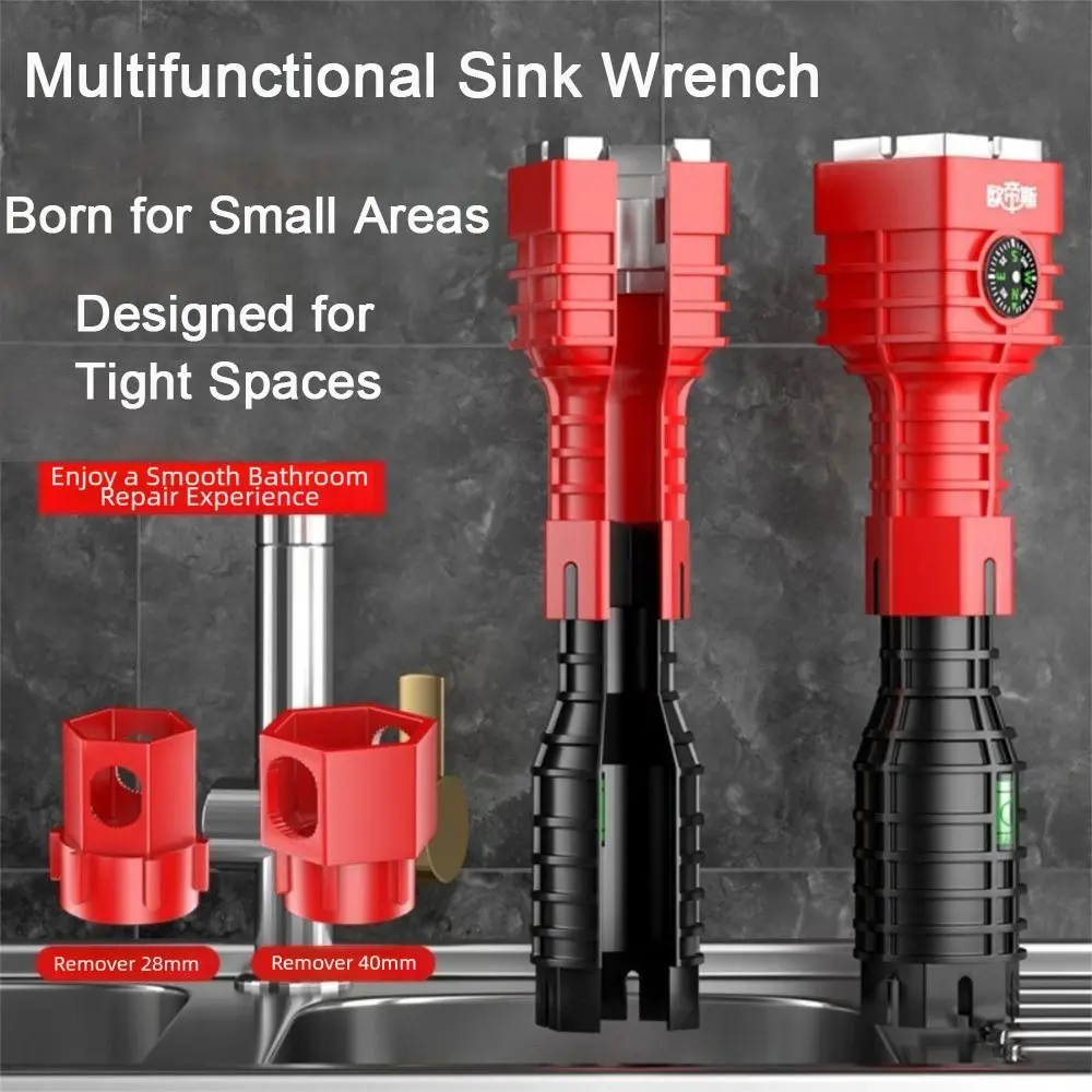 

18/24 In 1 Multifunction Faucet Tool Double Head Wrench Pelvic Floor Leading Sleeve Faucet Wrench Tool Disassembly Pipe