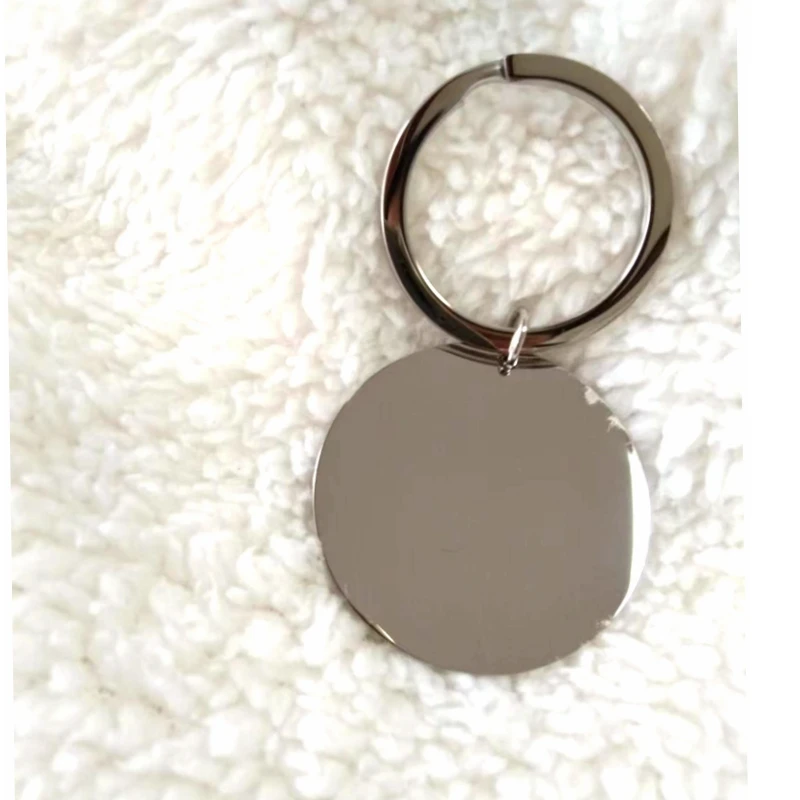 10PCS Blanks Pet Dog ID Tag Round Mirror Polish Stainless Steel 35mm Pet ID Dog Cat Tag Pendants Jewelry Keychain