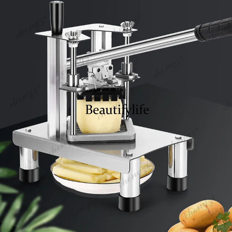 

Manual French Fries Cutter Slitting Machine Potato Cucumber Radish Onion Vertical Shred Cutting