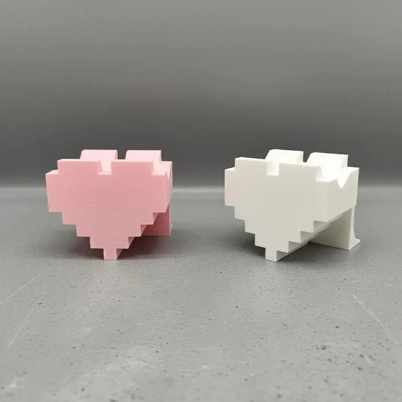 3D Printed Heart Desktop Display Shelf Stable Base Craft Jewelry Holder Necklace Pendant Earring Trinket Showcase Organizer