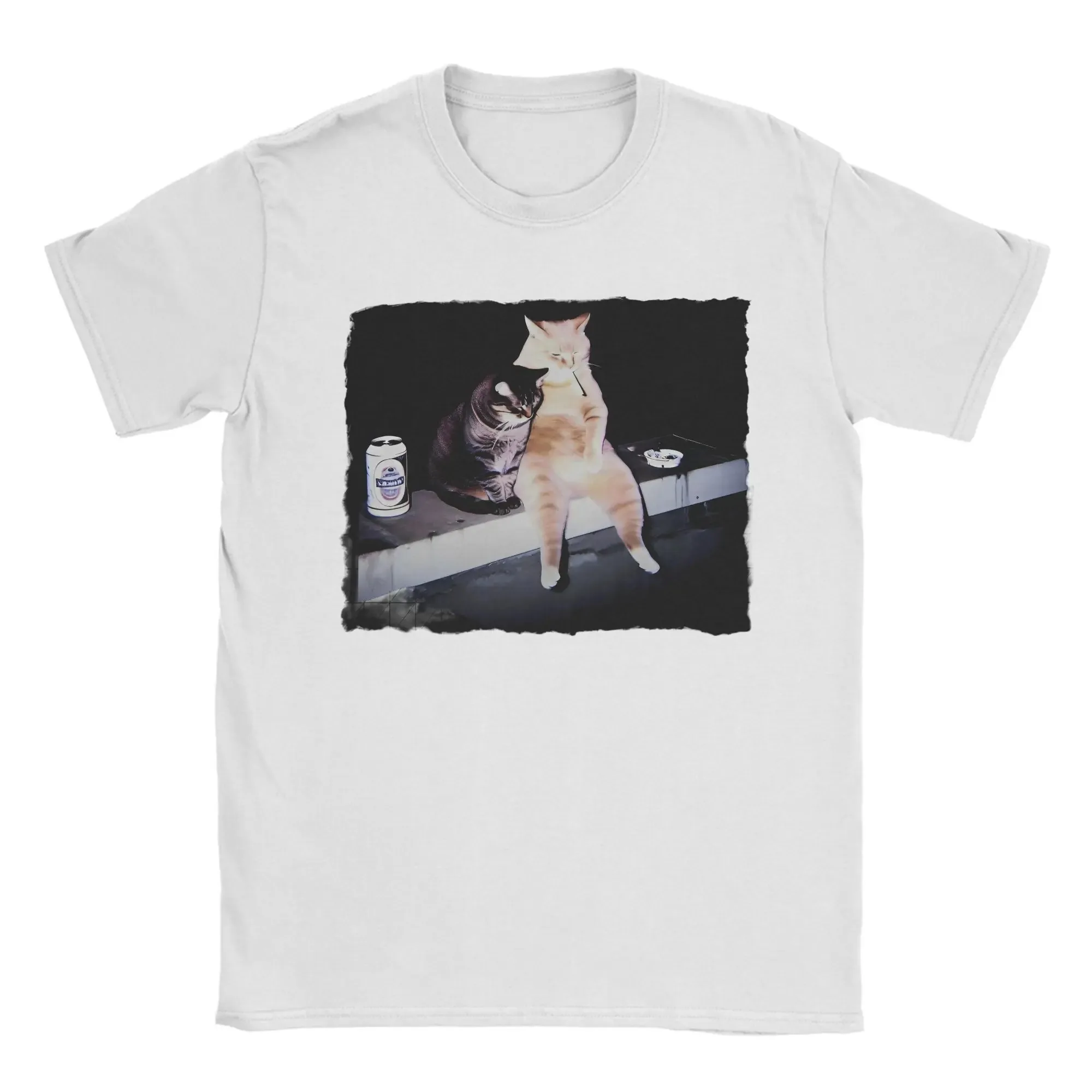 التدخين القط ميمي تي شيرت السجائر غبي الدماغ القمم رهيبة قصيرة الأكمام س الرقبة تي شيرت هدية فكرة تي شيرت النساء الملابس