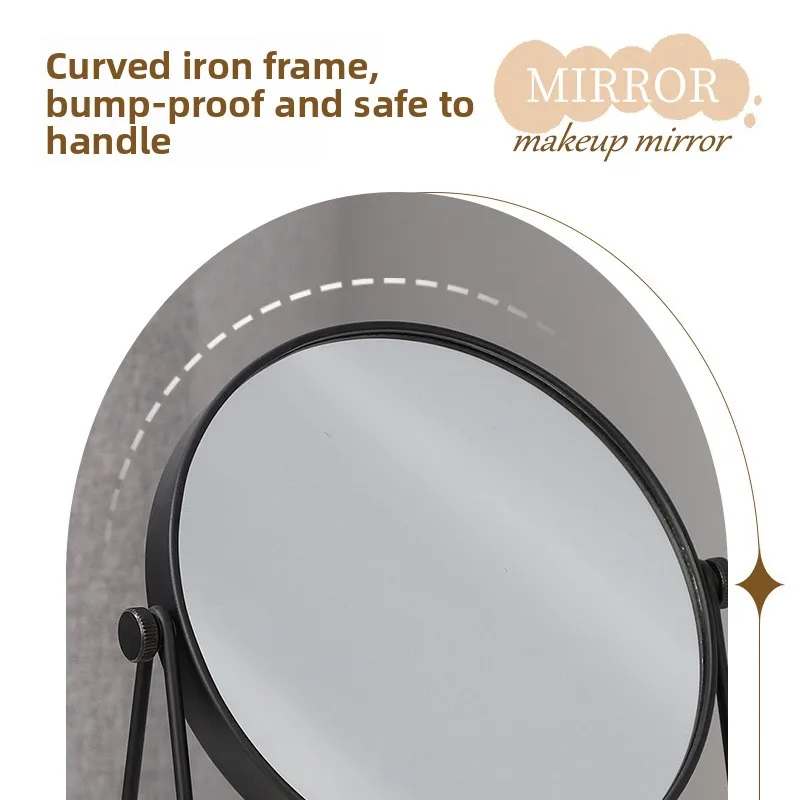 YFY High-Value Double-Sided Rotatable Makeup Mirror, Student Dormitory Desktop Mirror, Home Desktop with Storage Vanity