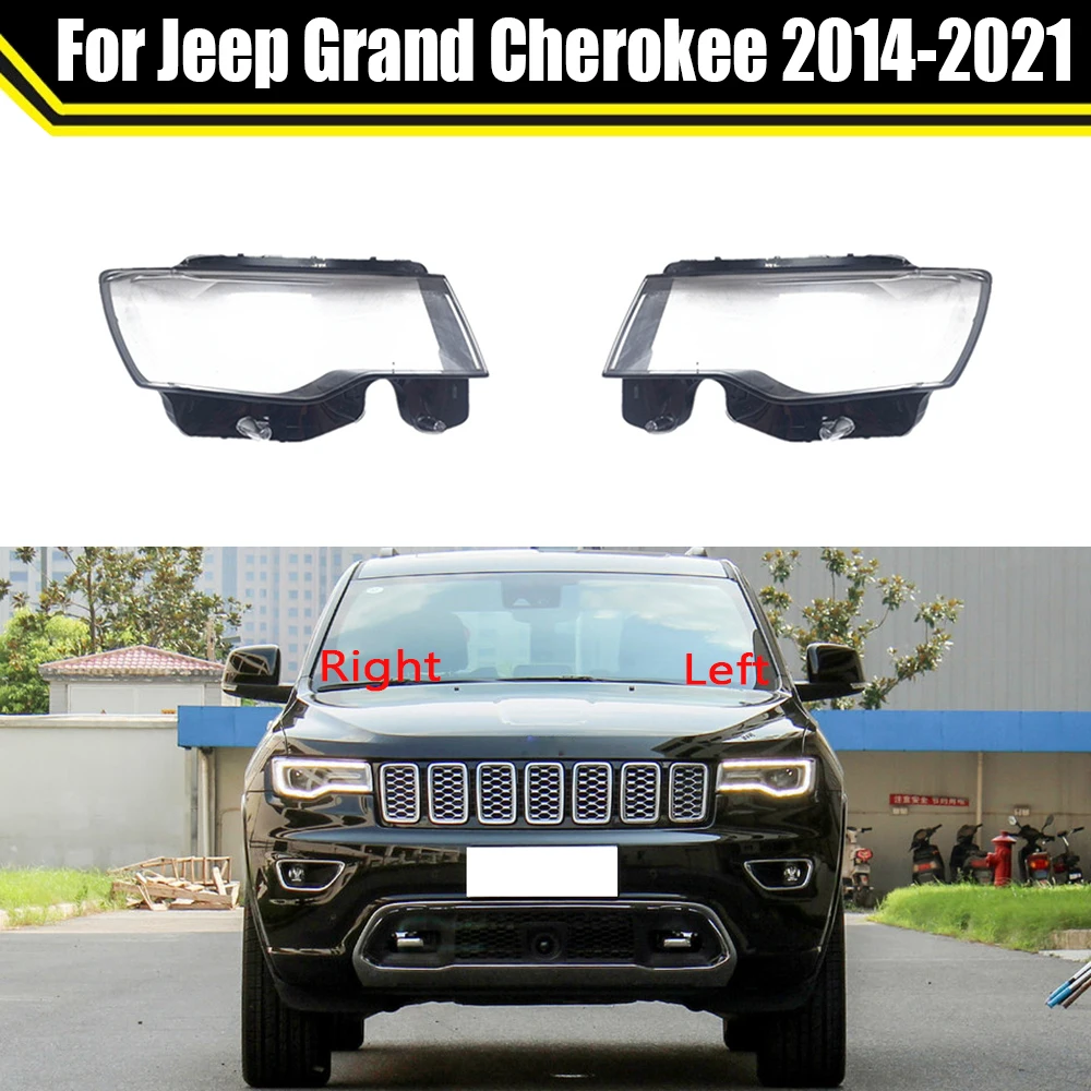 

For Jeep Grand Cherokee 2014~2021 Car Transparent Lampshade Lens Lampcover Headlamp Cover Clear Lamp Shell Mask Headlight Shell