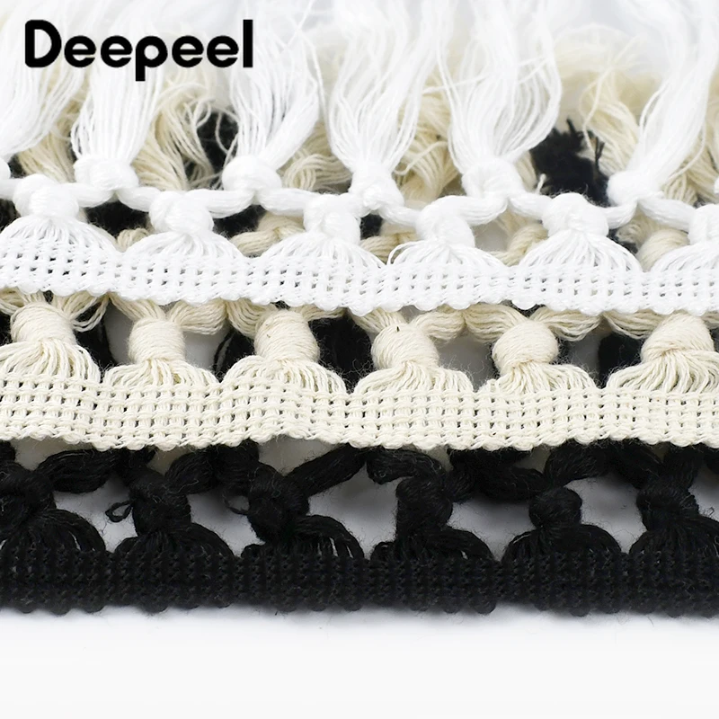 

5M 9/10cm Cotton Tassel Fringes Lace Trim Curtain Sofa Decorative Trimmings Stitching Home Textile Fringe DIY Sewing Accessories