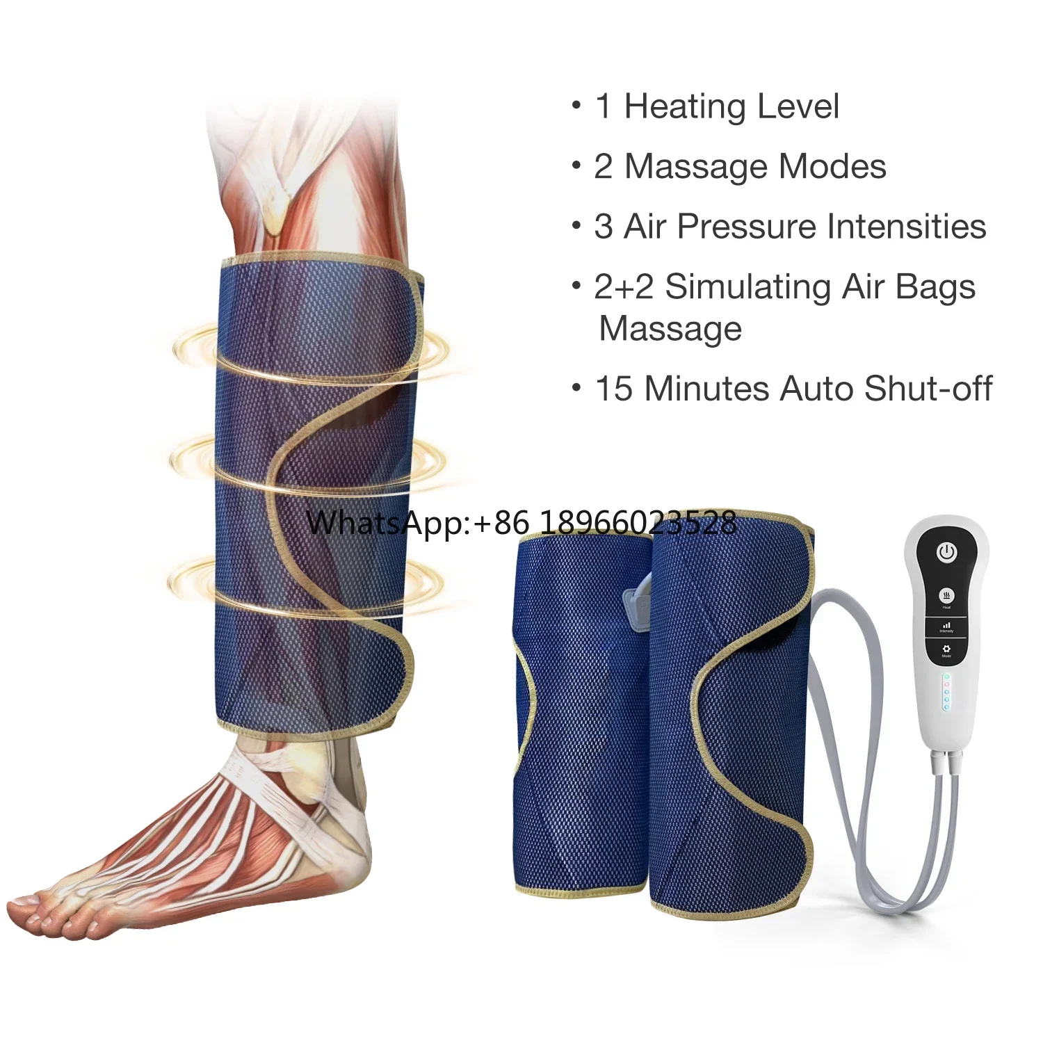 OEM ODM Upgrade 510K Blood Circulation Heating Air Pressure Compression Foot Legs Massager Machine