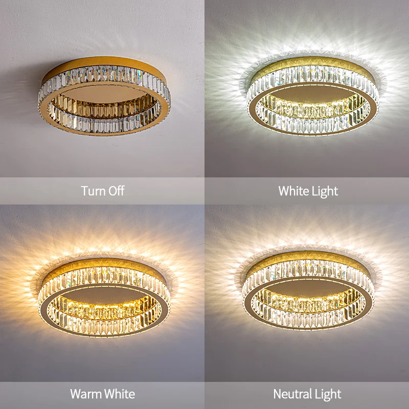 Crystal Ceiling Lamp LED Luxury Crystal Interior Lamp Living Room Dining Room Bedroom Ceiling Light Crystal Gold Ceiling Fixture