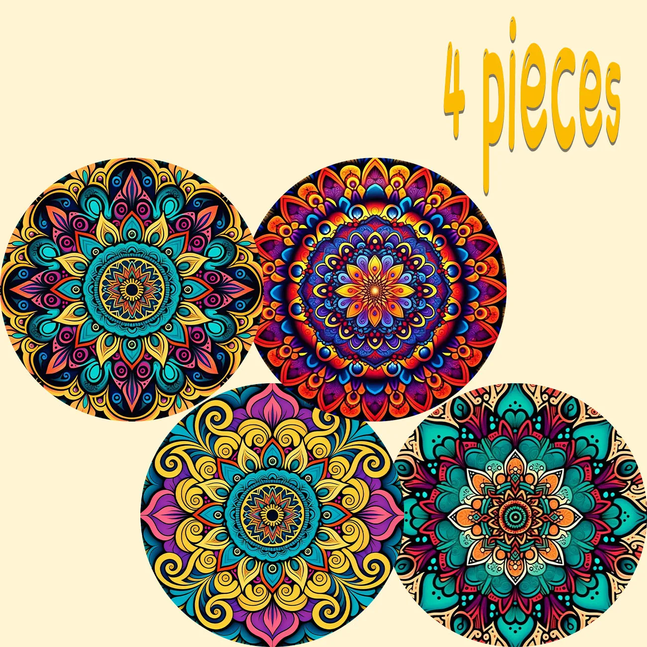 4-piece set - wooden placemat, anti slip and heat-resistant, desktop protection, dining table decoration, restaurant gift