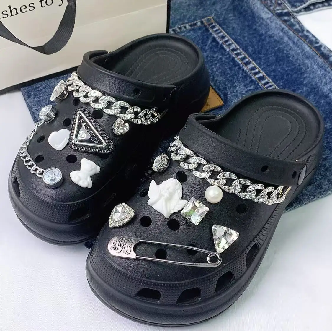 

Модные и популярные аксессуары для обуви, 13/15 шт., фирменный набор «Ангельский треугольник» и другие изысканные аксессуары для обуви, можно использовать в качестве подарка