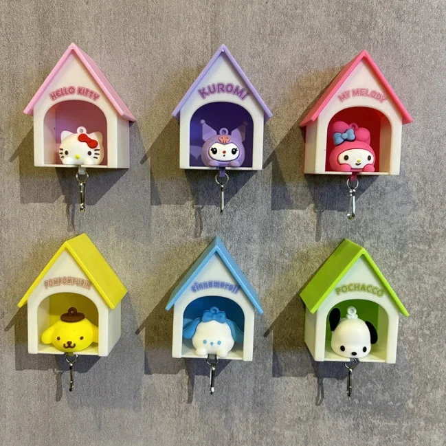 

6 Style Sanrio Key Ring Pendant Pylons Hello Kitty Kuromi Cinnamoroll Key Chain House Loss Prevention Fashion Jewelry Key Chains