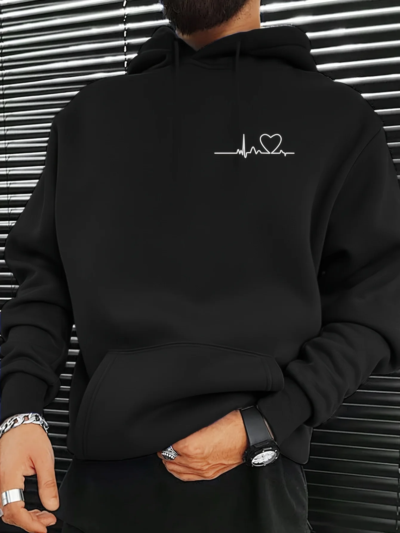 

Heartbeat Heart Графический принт Осенне-зимняя хлопковая толстовка с капюшоном для мужчин и женщин Модный бренд для уличных видов спорта на открытом воздухе