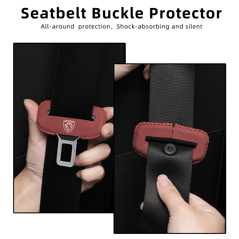 Car Safety Buckle Clip Protector Suede Seat Belt Anti-scratch Cover For Peugeot 308 3008 206 307 207 208 407 205 301 607 108 807