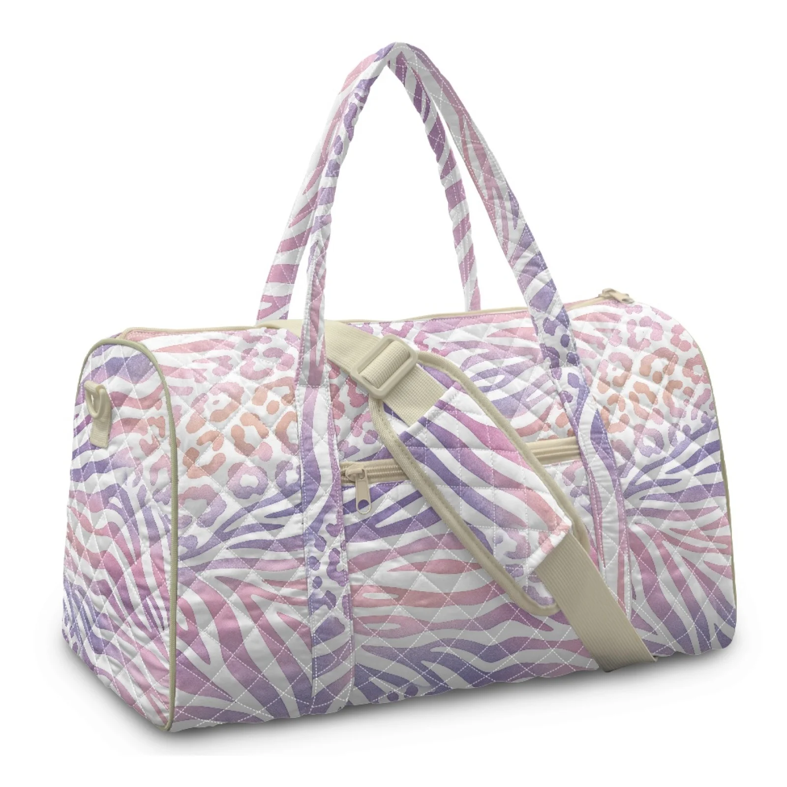 Coloranimal Large Capacity Carry On Tote Pouch Lightweight Gym Bag for Yoga Women Pink Purple Animal New Trend