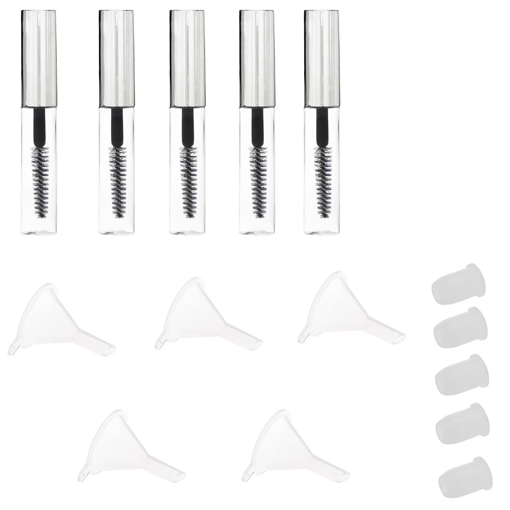(5 Vials 4 ML) Mascara Empty Tube Tube Empty Vial with Refillable