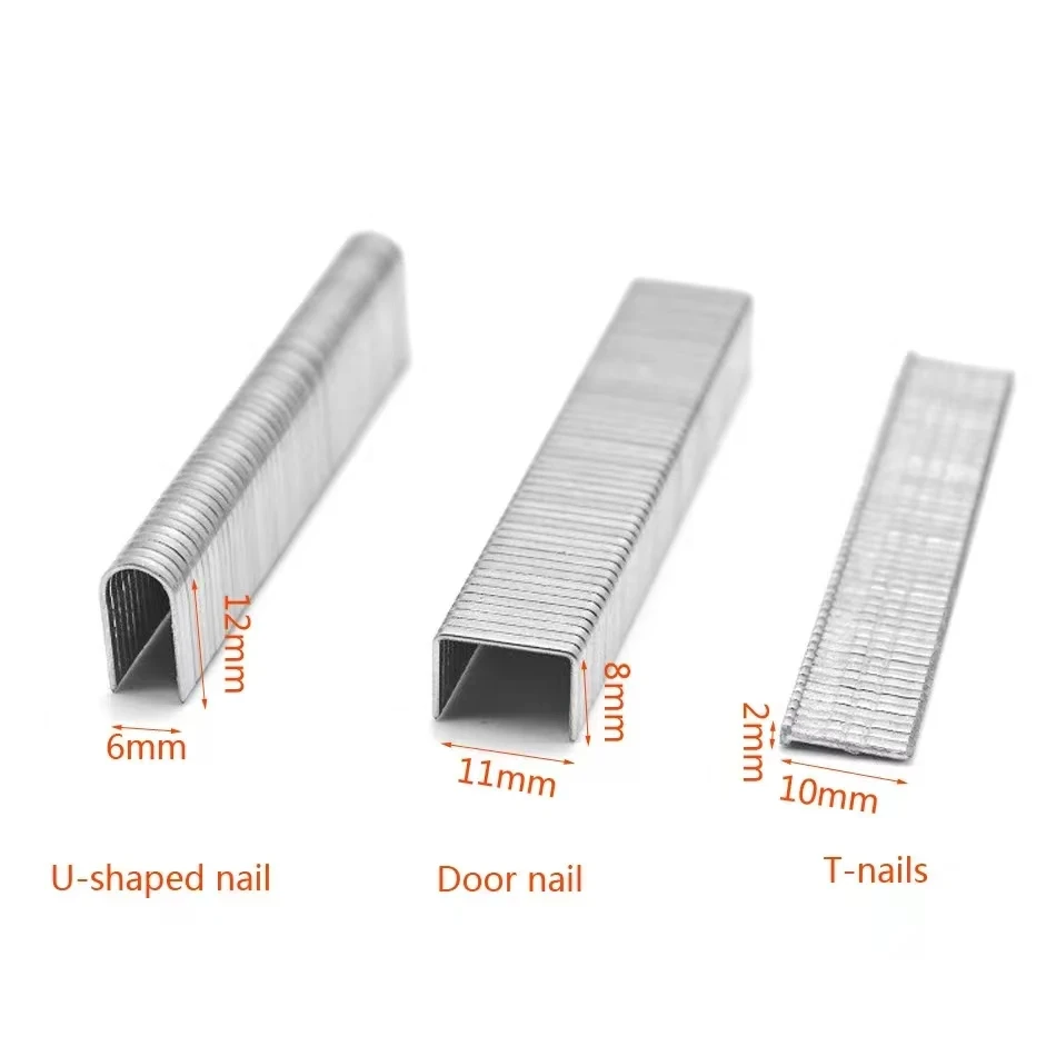 1000pcs/Box U/ T/ Door Nail Manual Nail Gun Shaped For Wood Furniture Household Use Staples