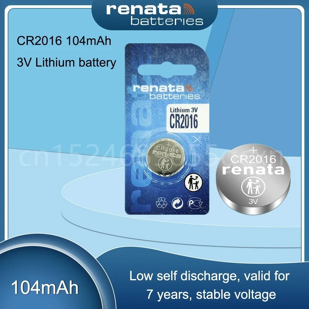 RENATA CR2016 CR 2016 3V Lithium Battery Button Coin Cell For Remote Control Toy Watch Clock Scale DL2016 ECR2016