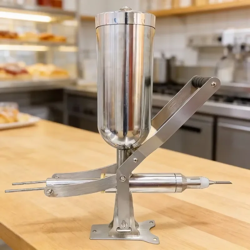 5L Manual Cream Dispenser Horizontal Handle Fritters Filling Machine for Bakery Doughnut Pastry Kitchen Tool Manual Fritters