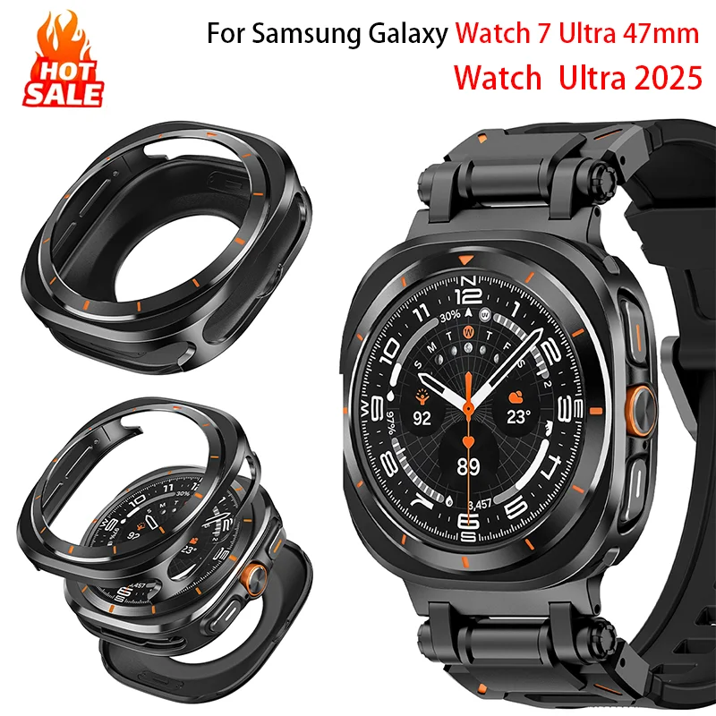 Protective Case For Samsung Galaxy Watch 7 Ultra 47mm NOScreen Film Hard Metal Cover For  Watch Ultra2025 Bumper Accessories