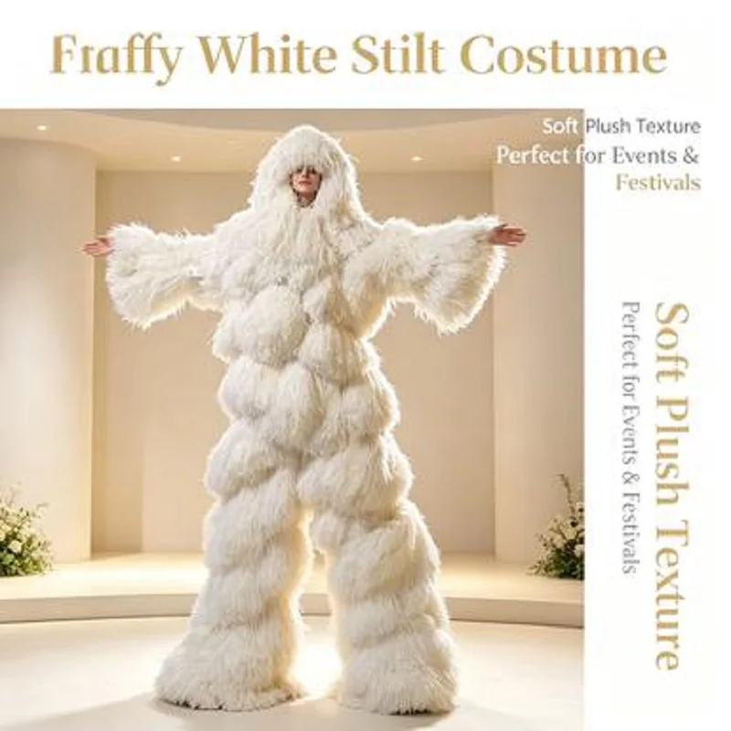 Pure White Tassel Carnival Costume for Men Shaking Dress Holiday Dance Show Stage Halloween Performance Men's Carnival Outf