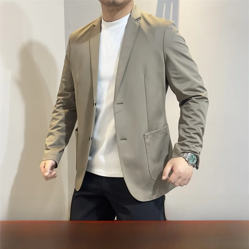 

Italian Sle Luxury Men's Thin Casual Suit Full Prure Glue Busin Commuting Leisure Westwear Spring Autumn Faion