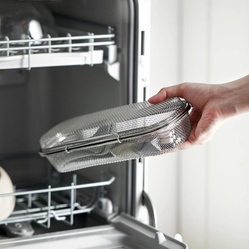 

304 Stainless Steel Utensil Holder Cutlery Cleaning Basket for Spoons and Forks Kitchen Tool Organizer Dishwasher Storage Basket