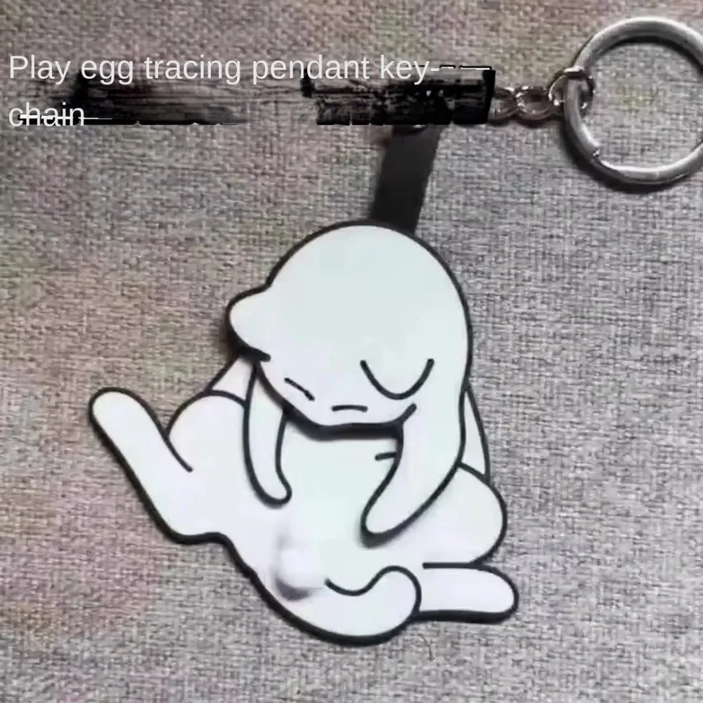 Pull Play Egg Cat Keychain Rotatable 3d Bag Pendant Bag Accessories Cartoon Cat Trick Play Egg Toy Gifts