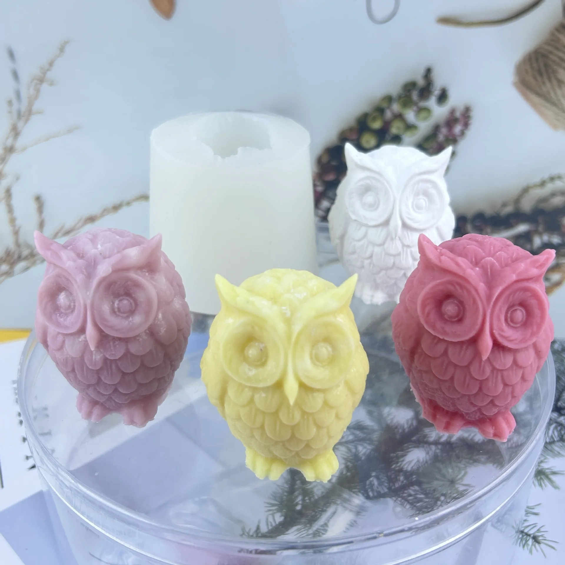 ثلاثية الأبعاد البومة قالب من السيليكون لتقوم بها بنفسك أداة للحرف اليدوية لصنع الشموع العطرية الصابون الشمع الجص الجبس الحرف قابلة لإعادة الاستخدام قالب راتنجات الايبوكسي