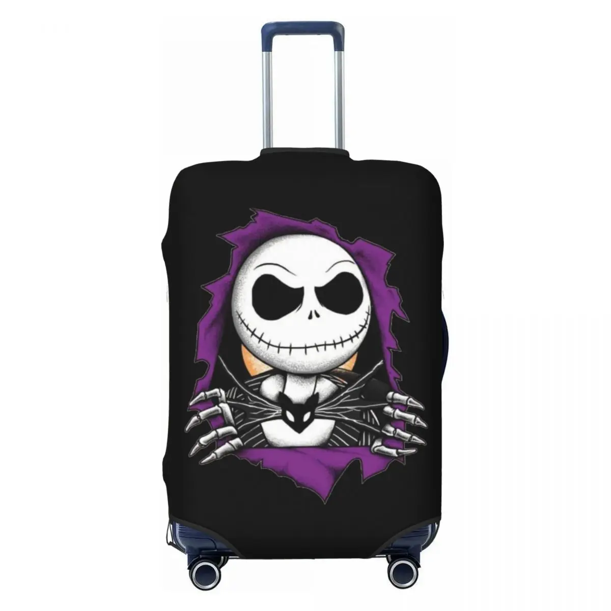 

Custom Jack Skellington Face Luggage Cover Elastic Travel Suitcase Protective Covers Fits 18-32 Inch