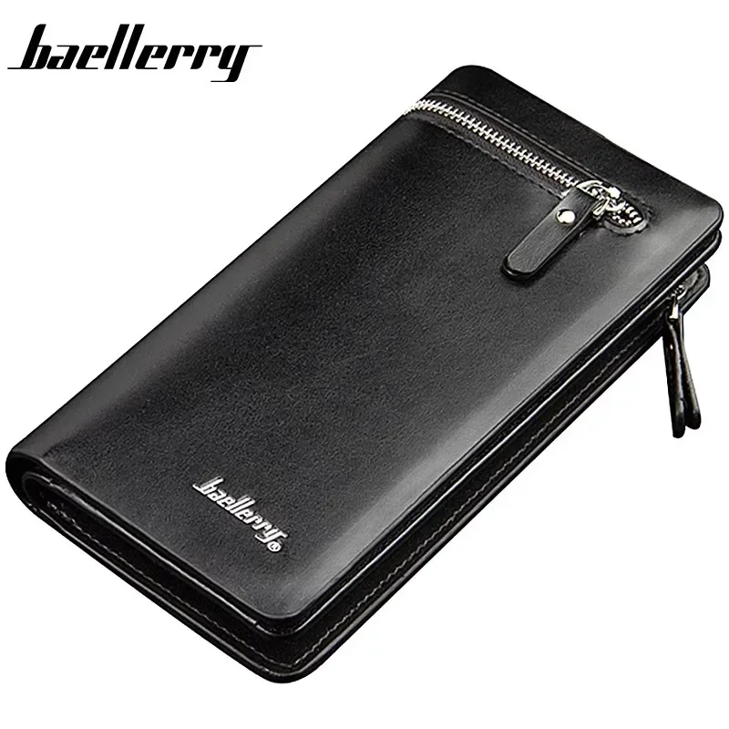 

Baellerry новый длинный мужской кожаный кошелек с сумкой для монет деловой кошелек карман для мобильного телефона держатели для карт для мужчин
