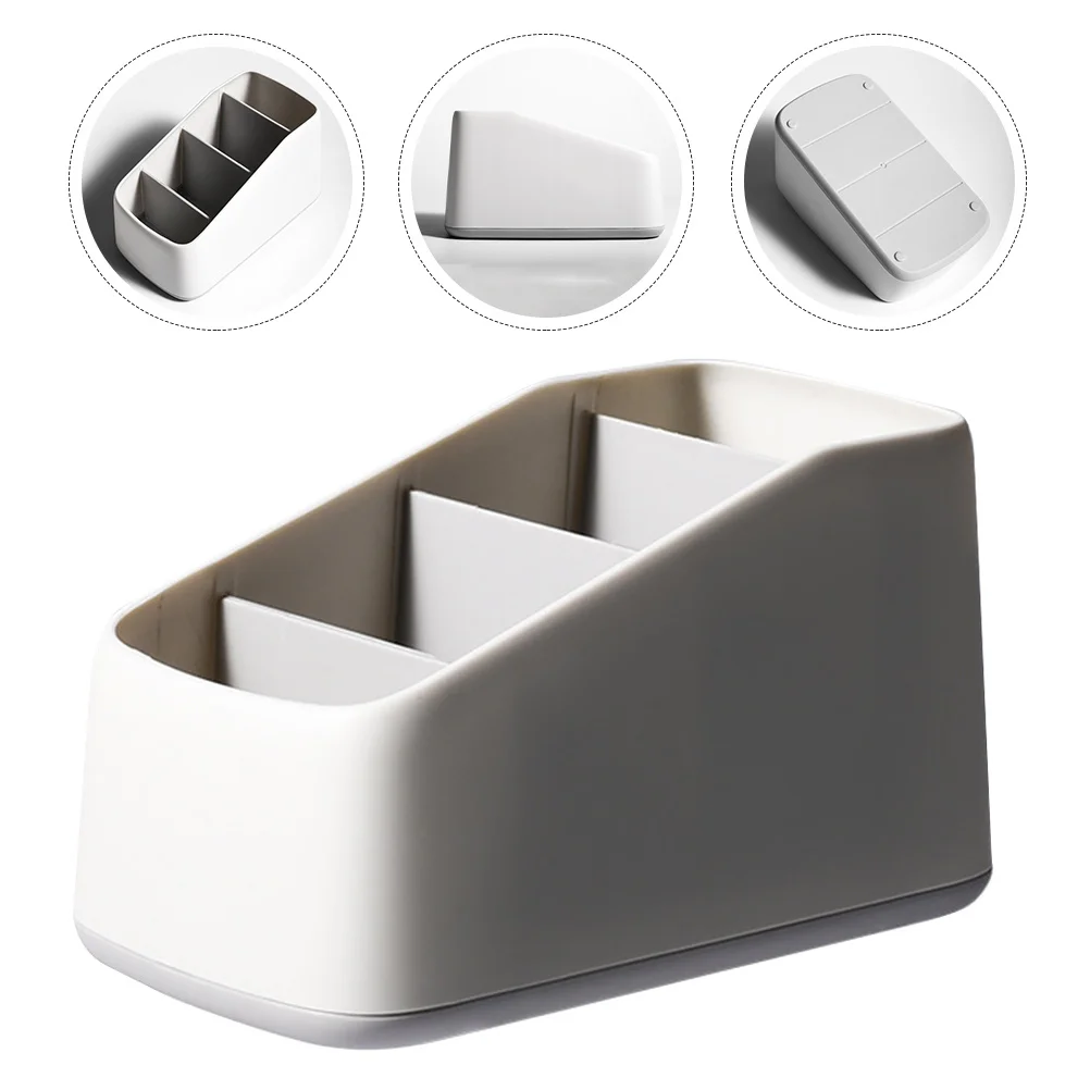 

Plastic Storage Box Multi-Grid Design Smooth Scratch-Resistant Desktop Organizer For Cosmetics Remote Controls Makeup Brushes
