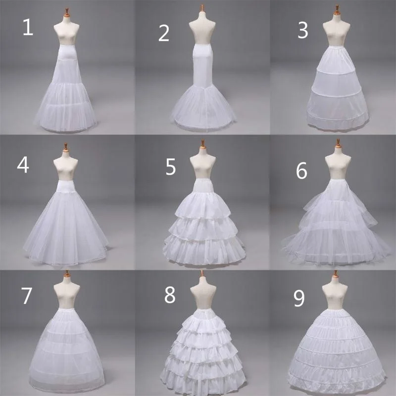 Baru Petticoat Memetiknya Gaun Underdress Hoop Skirt Cincin Pernikahan Gaun Putih