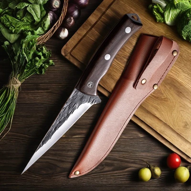 【セール中】高炭素鋼肉屋のナイフ、手作りの鍛造包丁、中国の肉包丁、調理ツール、釣りナイフ
