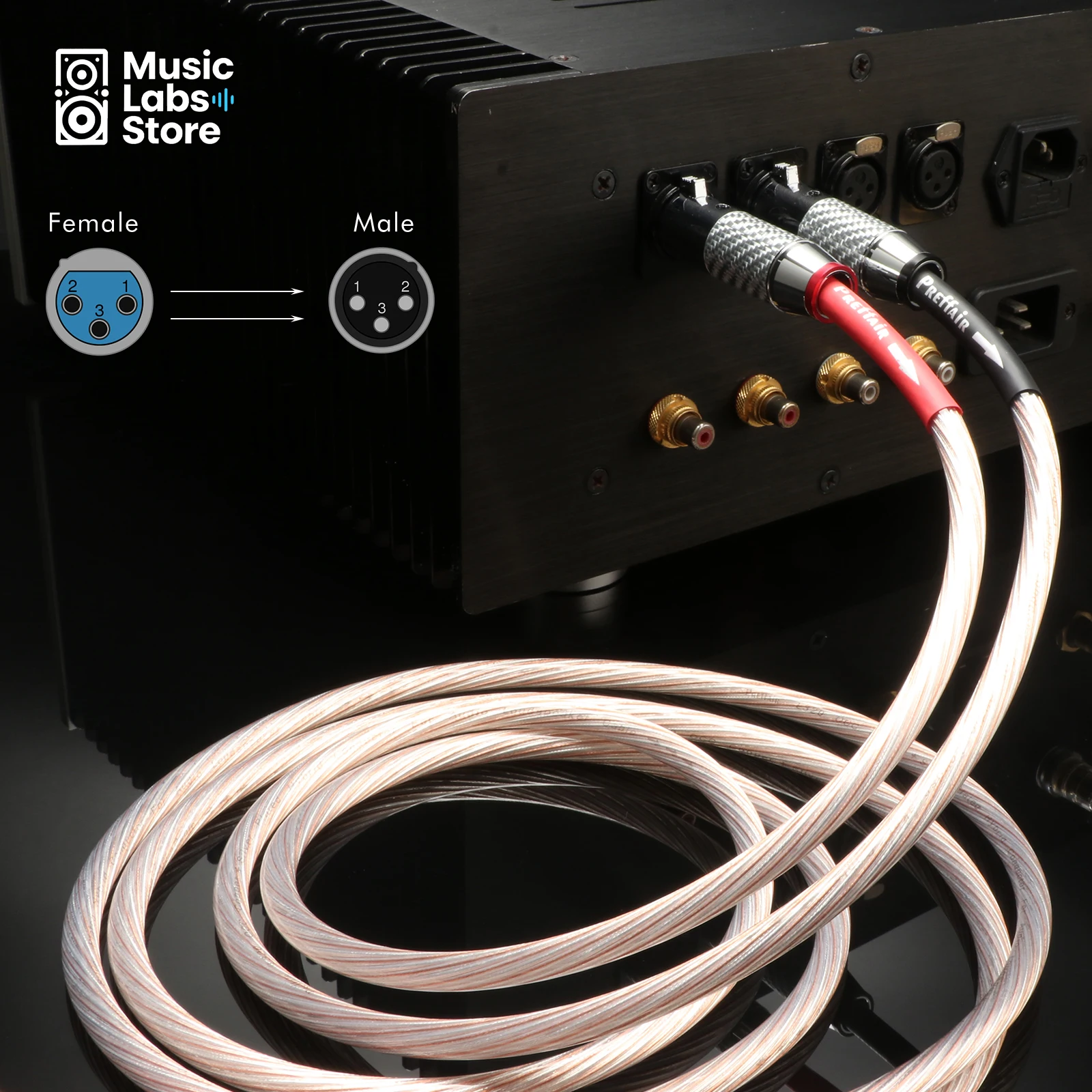 Pair XLR Audio Cable 7n occ  Silver Plated Balanced cable 3PIN Balance XLR Female to XLR Male Extension Wire