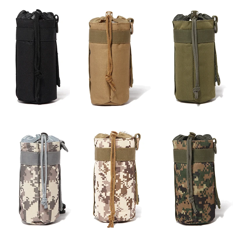 

New Multifunction Bottle Pouch Tactical Molle Water Bottle Bag Military Outdoor Camping Hiking Drawstring Water Bottle Holder