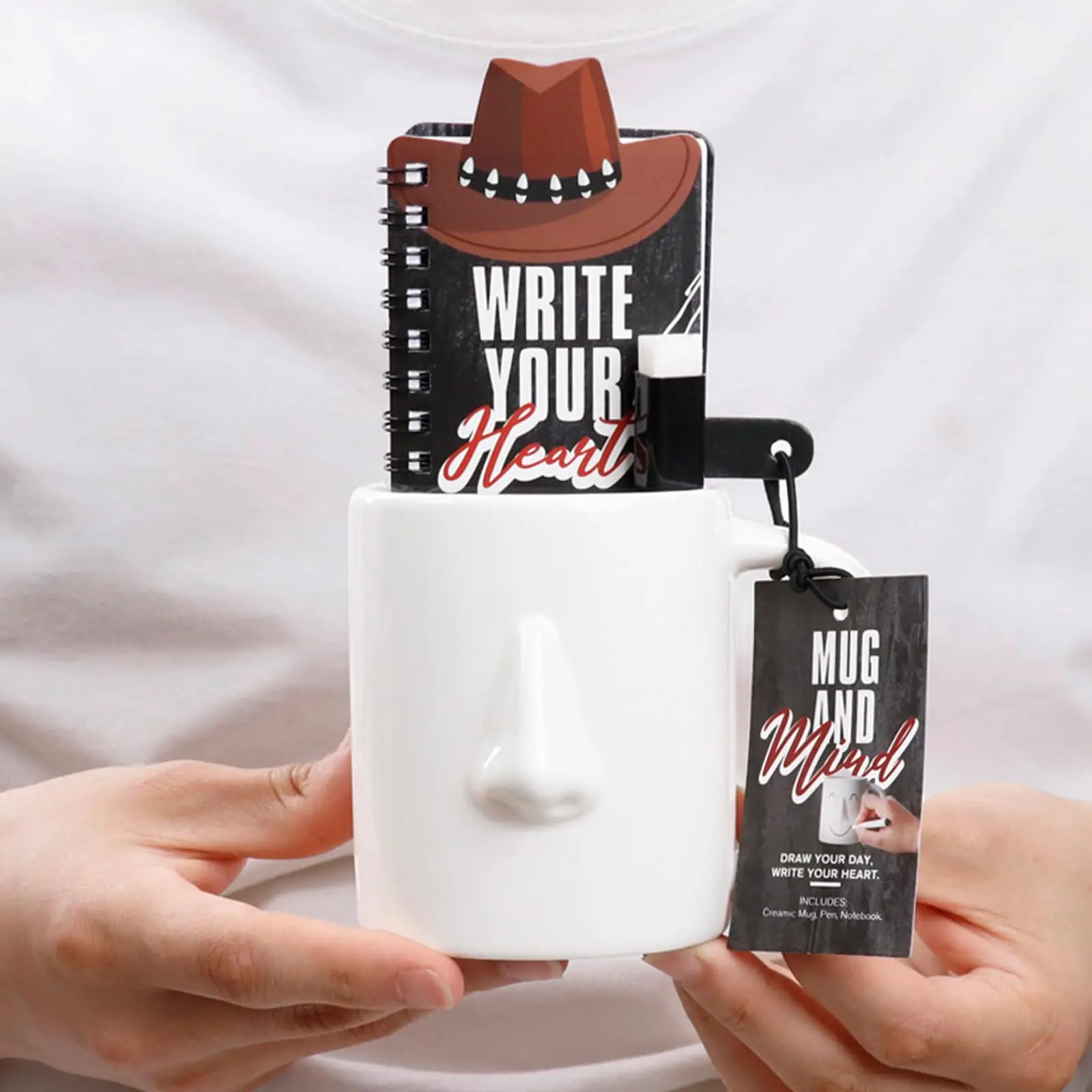 

Уникальная кружка «сделай сам» с рисунком собственного носа, 11 унций, керамическая каменная кофейная кружка, трендовый подарочный набор премиум-класса для него, папы, юбилея, практичная