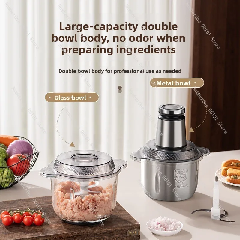 3L Stainless Steel Multifunctional Meat Grinder Household Food Processor