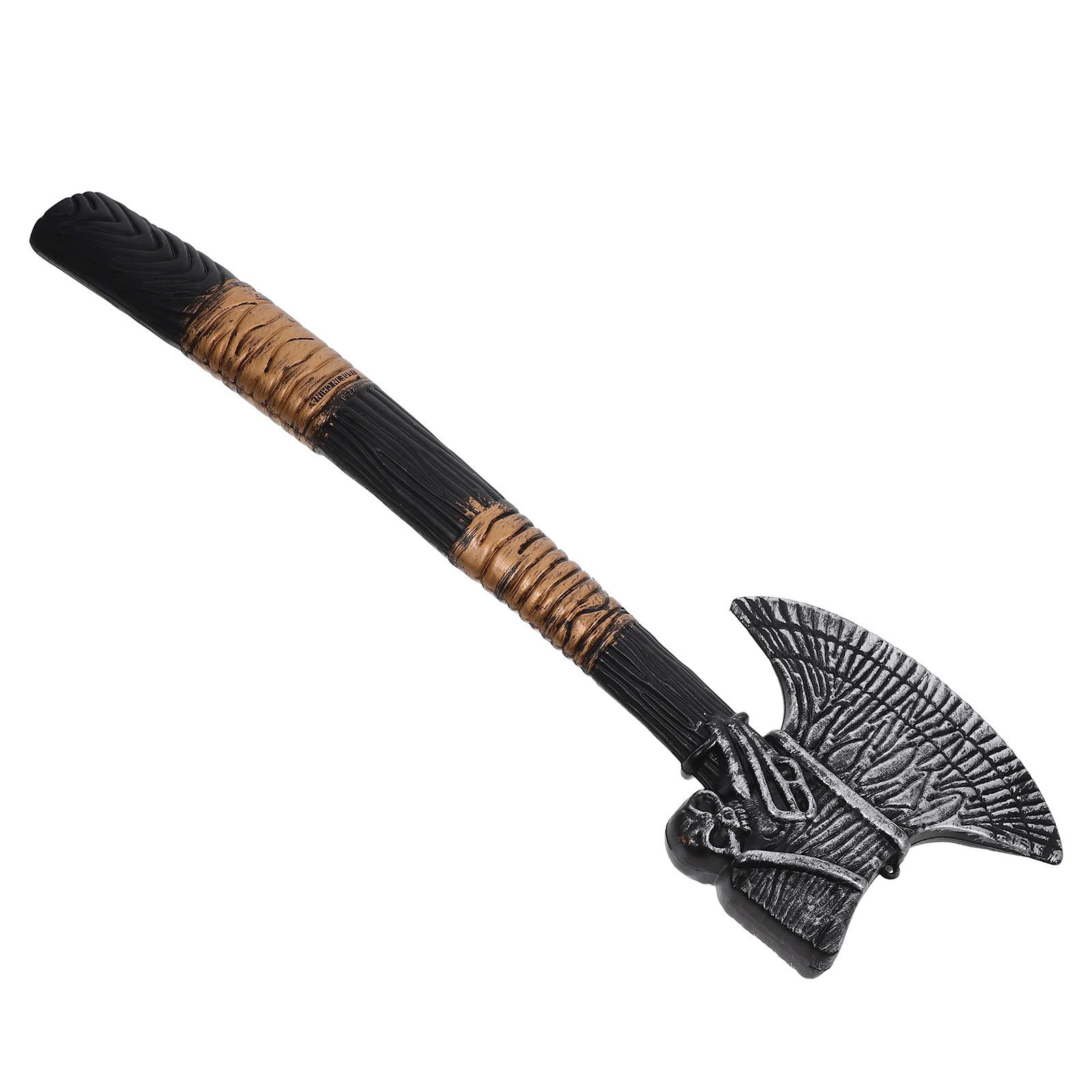 

1pc Plastic Pirate Axe Halloween Cosplay Realistic Skull Design Lightweight Party Trick Prop For Kids Adults Black