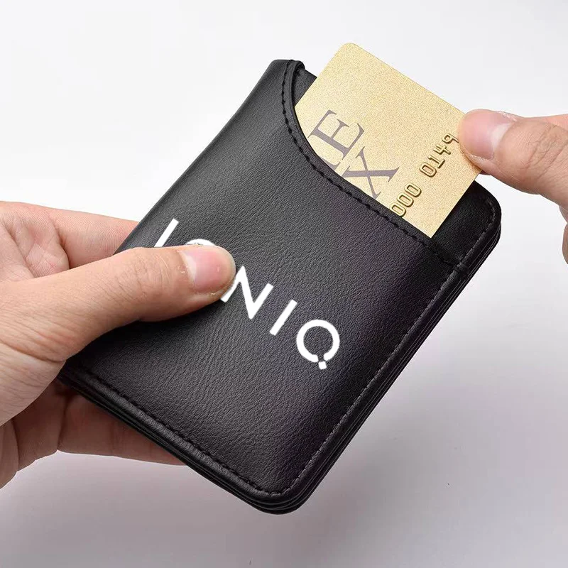 Leather Ultra-thin Mini PU Carbon Fiber Credit Card Holder Men Wallets Men For Hyundai Ioniq 5 6 Kona Ioniq6 Ioniq5 I30 I20 I10 view 4