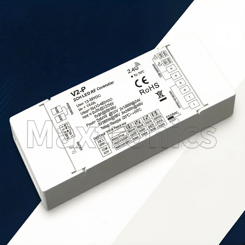 

V2-P RF Single / Dual Color LED Controller DC12-48V One RF Controller Accept Up To 10 Remote Control for DIM CCT LED Strip Light