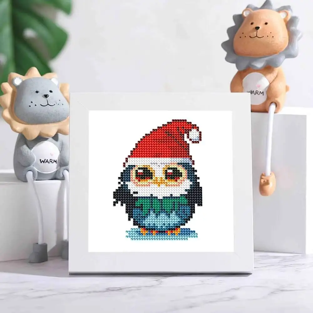 12 قطعة طقم الطلاء الماسي عيد الميلاد الحيوان فسيفساء كامل جولة الكلب البطريق الشتاء ديكور المنزل #2