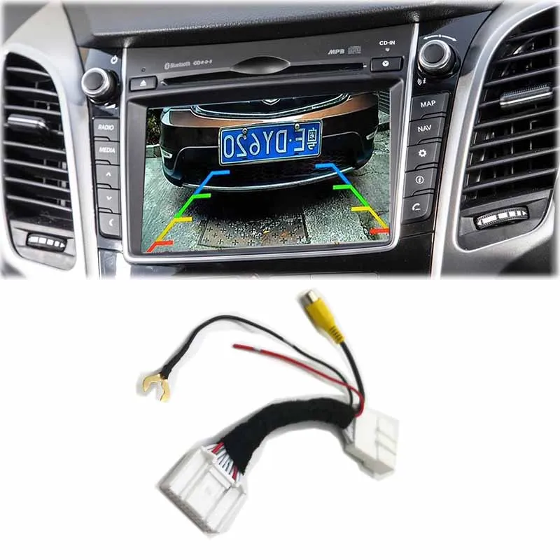 JIAYITIAN C24 Pins kabel Adapter widok z tyłu zestaw do nagrywania wideo dla hyundai I30 2015 ~ 2018 kamera działa z radioodtwarzacz CD OEM
