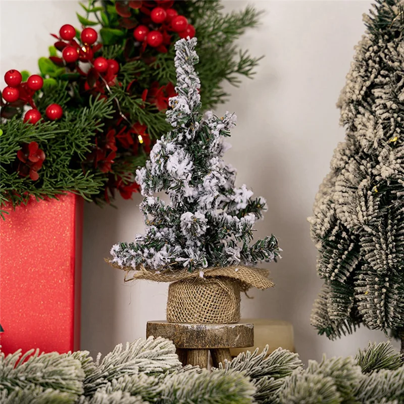 

BMBY-6 Pcs Christmas Plush Tree Tabletop Small Pine Xmas Tree Decor Small Tree Christmas Decoration Christmas Tree With Ornament